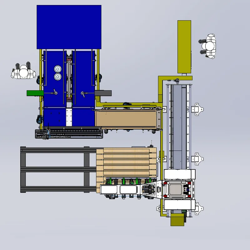 Layout planta industrial — envasado y palletizado