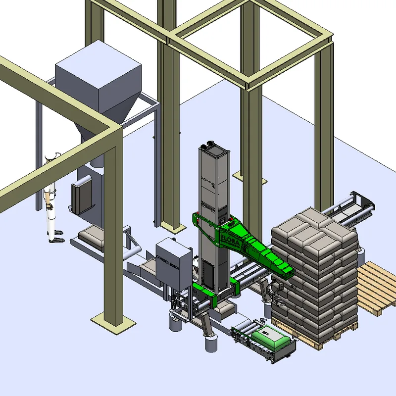 Layout industrial — línea de producción