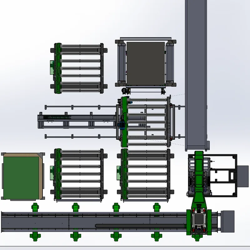 Layout planta alimenticia con integración de robot paletizador