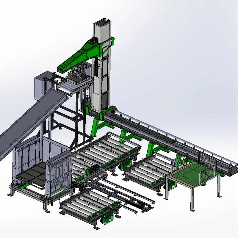 Layout planta alimenticia — línea con paletizado automático